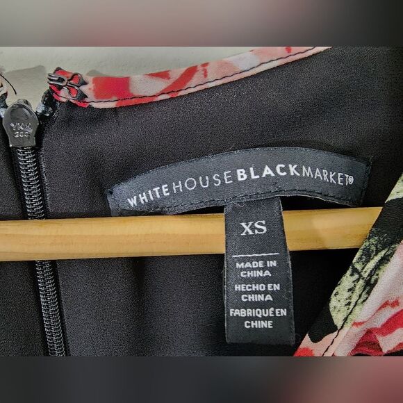 WHBM Floral godet pleat dress dark romantic feminine garden farie size XS - Picture 10 of 12